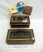 1 tin cash boxes, 2 savings boxes in the shape of books and a Nat West globe