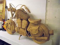 A wicker model of a Harley Davidson motorcycle