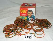 A rare box of 1960's Sean Connery James Bond 007 rubber bands