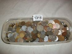 A quantity of mixed coins.