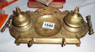 A brass inkstand, a/f