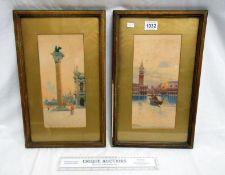 2 framed watercolours both signed but different artists