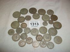 A quantity of pre 1947 silver coins