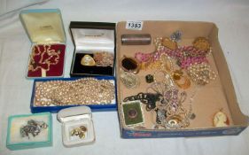 A quantity of costume jewellery etc.,