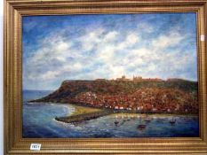 An oil on canvas, beach scene, signed S Bonney