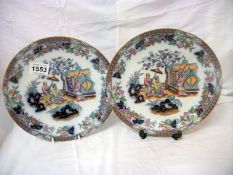 A pair of 19th century Oriental plates