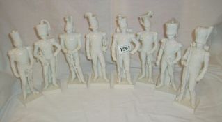 8 Continental porcelain military figurines (1a/f)