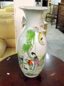 A 19th century hand painted Chinese vase approx.24" tall