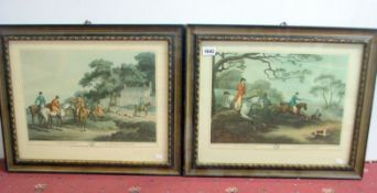 A pair of framed and glazed hunting prints