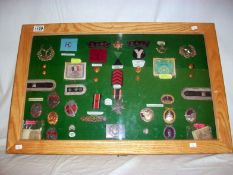 A display cabinet of war memorabelia