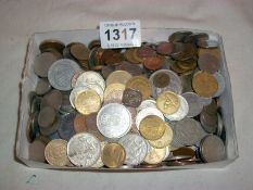 A quantity of mixed coins.