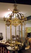 A large brass lantern