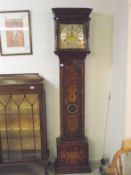 A Dutch marquetry inlaid long case clock