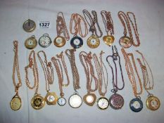 Approximately 18 ladies pendant watches