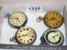 4 gent's Services pocket watches