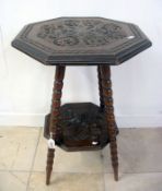 A 19th century carved bobbin leg table