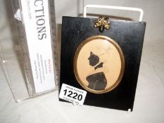 A silhouette painted on card, circa 1830`40-60