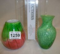 2 Art glass vases