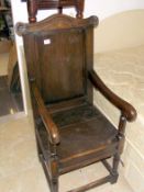 A 19th century oak Wainscot chair