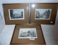 3 Framed etchings of Cambridge