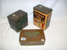 A Huntley and Palmers 'Book' biscuit tin and 2 other tins