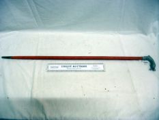A swordstick with dragon head handle