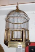 A Victorian brass bird cage