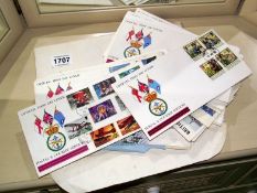 A quantity of military first day covers, mint USA stamps etc