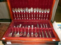 A cased part canteen of cutlery