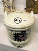 A large Chinese ceramic barrel