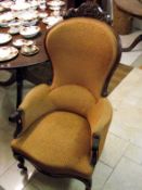 A French mahogany cabriole leg chair