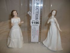 2 boxed Royal Doulton figurines, welcome and cherish