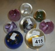 3 large and 5 Pixie Caithness paperweights