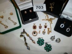 A mixed lot of necklaces and earrings
