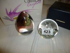 2 boxed Caithness paperweights being 'Galeleo thermometer' and 'Jubilee Moonflower'
