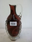 A Victorian ruby glass wine jug