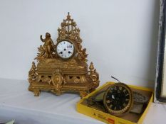 An old French clock and clock parts