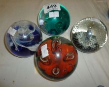 4 Caithness paperweights including 'Foursome' and ' Starlight'