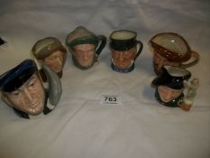 6 Royal Doulton character jugs