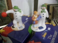 2 boxed Coalport Snowman figures