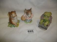 3 Beswick Beatrix Potter figures being Tommy Willie, Mrs Tittlemouse and Mrs Jackson