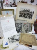 A box of film ephemera including letters from Buckingham Palace