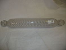 A Victorian Nailsea glass rolling pin