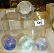 4 Caithness paperweights including 'Silver Wedding'