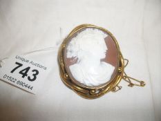 A large cameo brooch