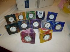 12 Caithness miniature pyramid clocks