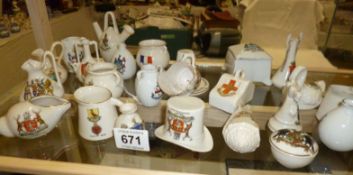 A large quantity of crested china