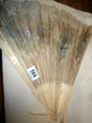 An ivory and silk fan, a/f