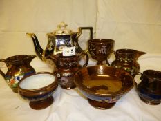 8 items of Victorian lustre ware