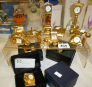 12 good quality miniature novelty clocks